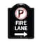 Signmission Fire Lane No Parking and Right Arrow Heavy-Gauge Aluminum Sign, 24" x 18", BW-1824-24019 A-DES-BW-1824-24019 - alternate 1